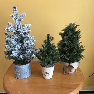 3 Fake Evergreen Trees/Bushes